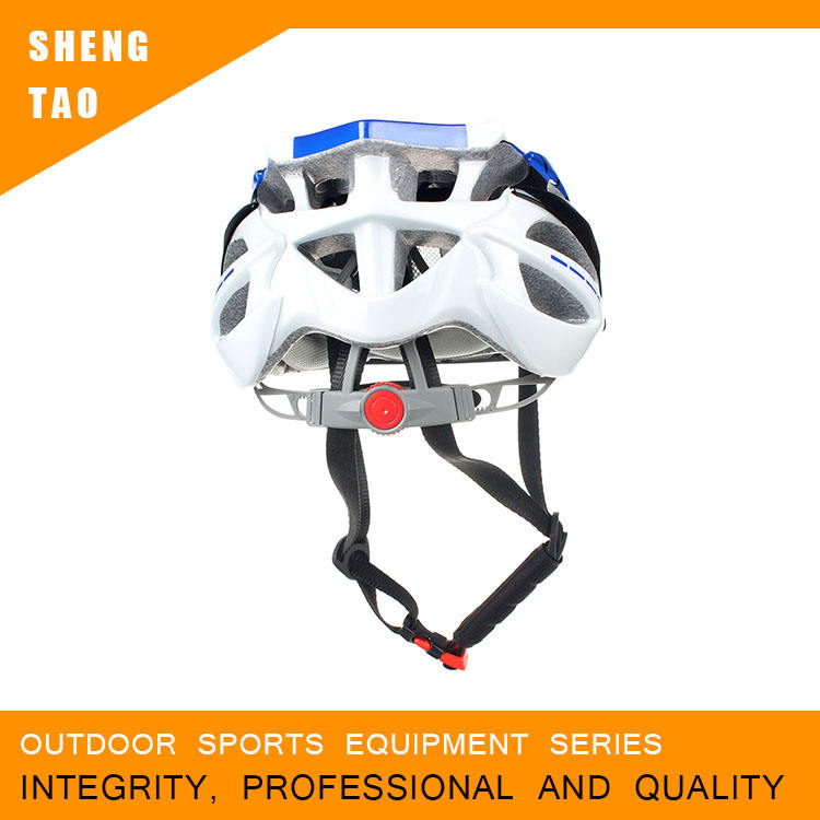 नीला सफेद क्लासिक साइकिल हेलमेट, हल्के वजन का साइक्लिंग हेलमेट